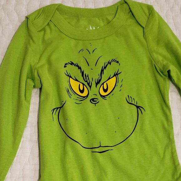 NWT: Dr. Suess:  2 The Grinch Christmas Baby Long Sleeve Body Suits Size - Picture 5 of 8